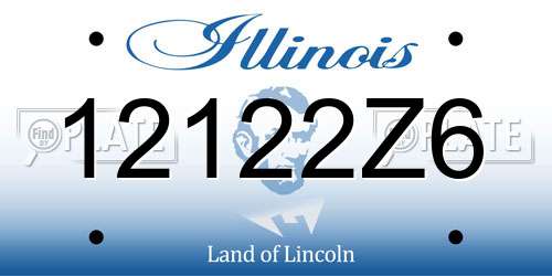 12122Z6 Illinois License Plate