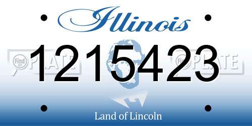 1215423 Illinois License Plate