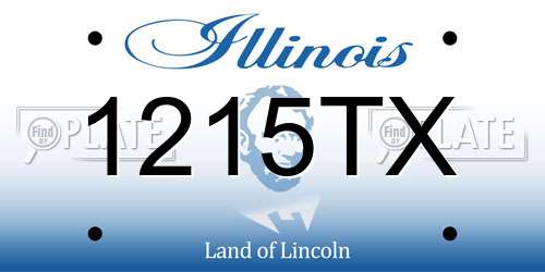 1215TX Illinois License Plate
