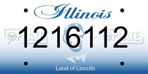 1216112 Illinois License Plate