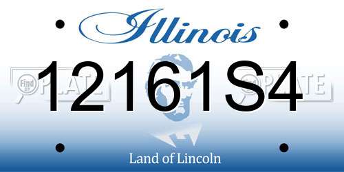 12161S4 Illinois License Plate