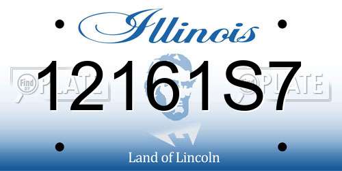 12161S7 Illinois License Plate
