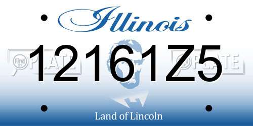 12161Z5 Illinois License Plate