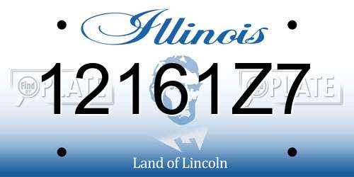 12161Z7 Illinois License Plate