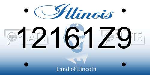 12161Z9 Illinois License Plate