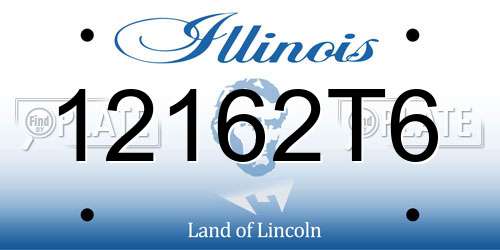 12162T6 Illinois License Plate