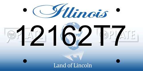 12162T7 Illinois License Plate
