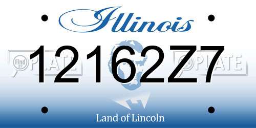 12162Z7 Illinois License Plate