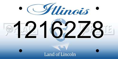 12162Z8 Illinois License Plate