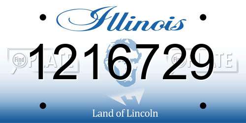 1216729 Illinois License Plate