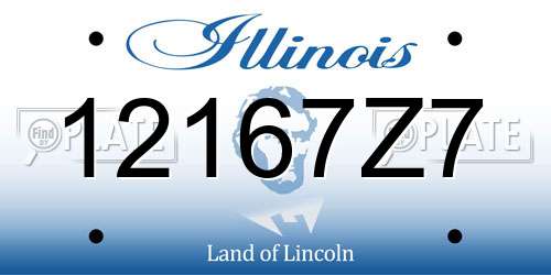 12167Z7 Illinois License Plate