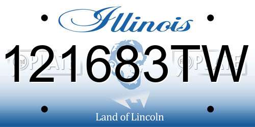 121683TW Illinois License Plate