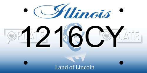 1216CY Illinois License Plate