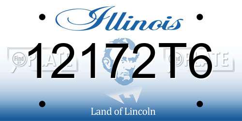 12172T6 Illinois License Plate