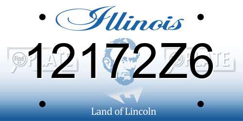 12172Z6 Illinois License Plate