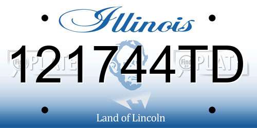 121744TD Illinois License Plate