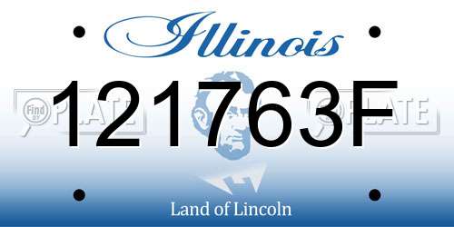 121763F Illinois License Plate