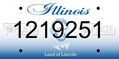 1219251 Illinois License Plate