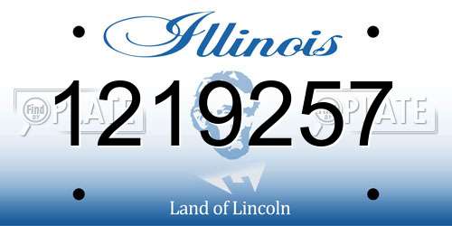 1219257 Illinois License Plate