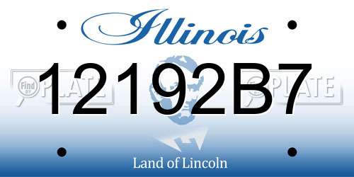 12192B7 Illinois License Plate