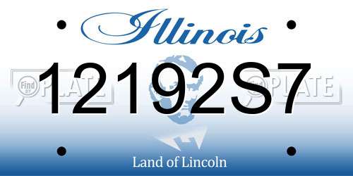 12192S7 Illinois License Plate