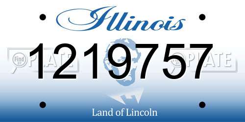 1219757 Illinois License Plate