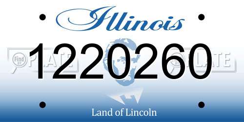 1220260 Illinois License Plate