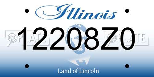 12208Z0 Illinois License Plate