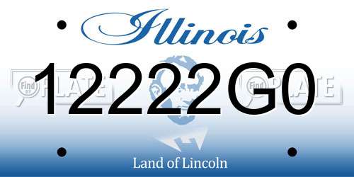 12222G0 Illinois License Plate