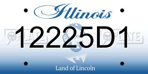 12225D1 Illinois License Plate