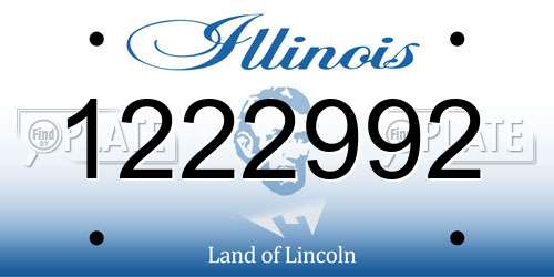 1222992 Illinois License Plate