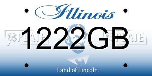 1222GB Illinois License Plate