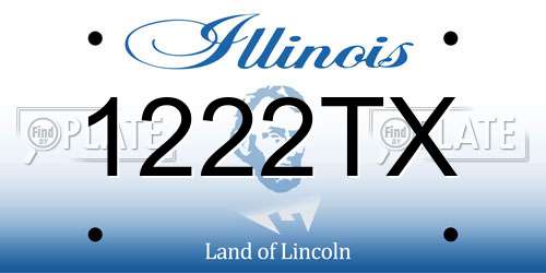 1222TX Illinois License Plate