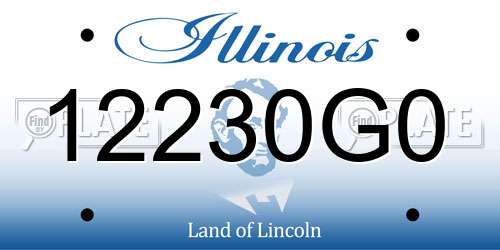 12230G0 Illinois License Plate