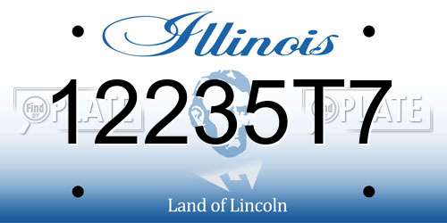12235T7 Illinois License Plate