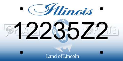 12235Z2 Illinois License Plate
