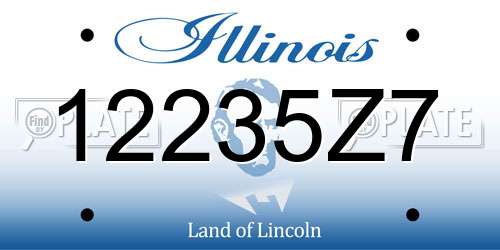 12235Z7 Illinois License Plate