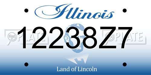 12238Z7 Illinois License Plate