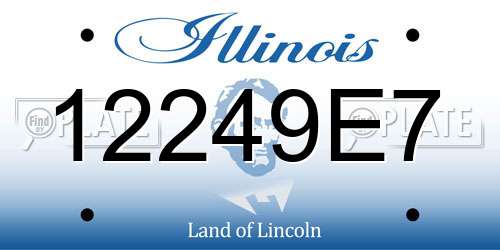 12249E7 Illinois License Plate