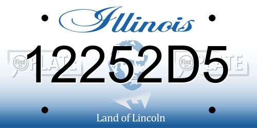 12252D5 Illinois License Plate