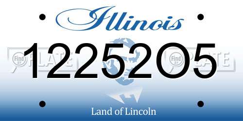 12252O5 Illinois License Plate