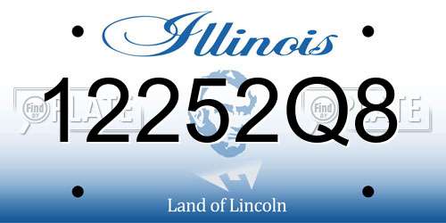 12252Q8 Illinois License Plate