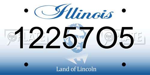 12257O5 Illinois License Plate