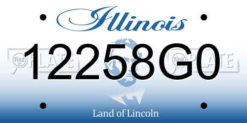 12258G0 Illinois License Plate