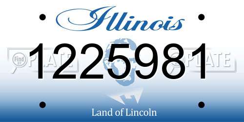 1225981 Illinois License Plate