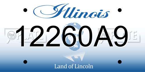 12260A9 Illinois License Plate
