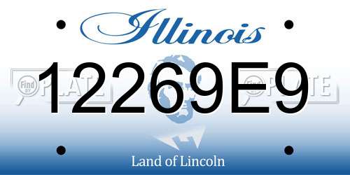 12269E9 Illinois License Plate