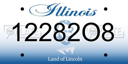 12282O8 Illinois License Plate