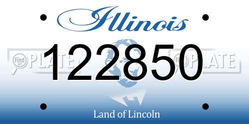 122850 Illinois License Plate