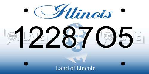 12287O5 Illinois License Plate